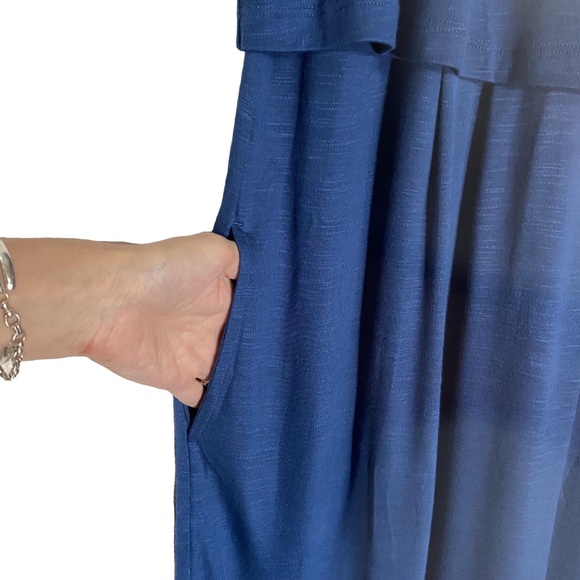 J.JILL NWT Seaside Blue Pocket Midi Dress Size M - Picture 10 of 15